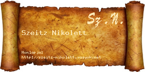 Szeitz Nikolett névjegykártya